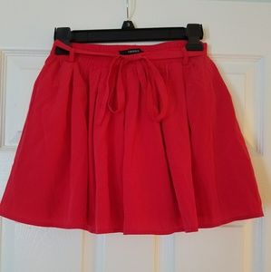 Forever 21 Red Pleated Skort with Tie